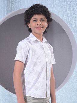 CRIMSOUNE CLUB - Boys Grey Floral Print Shirt