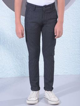 CRIMSOUNE CLUB - Boys Black Vertical Stripes Trouser