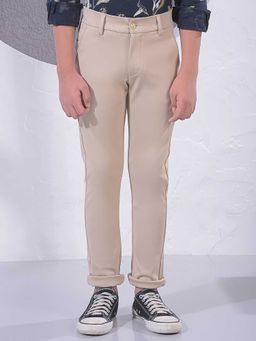 CRIMSOUNE CLUB - Boys Beige Solid Trouser
