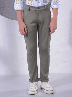 CRIMSOUNE CLUB - Boys Olive Solid Trouser