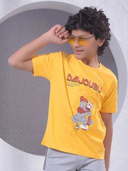 CRIMSOUNE CLUB - Boys Yellow Graphic Print T-Shirt