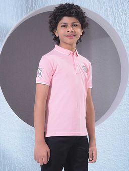CRIMSOUNE CLUB - Boys Pink Polo T-Shirt