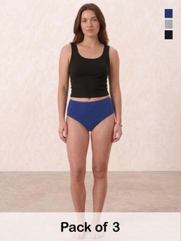 Chelvet - Women Multi-Color Lace Trim Briefs (Pack Of 3)