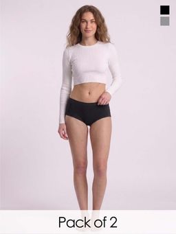 Chelvet - Multi-Color Full Coverage Briefs for Women (Pack Of 2)