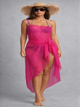 Mod & Shy - Women Pink Solid Wrap Around Swim Coverup