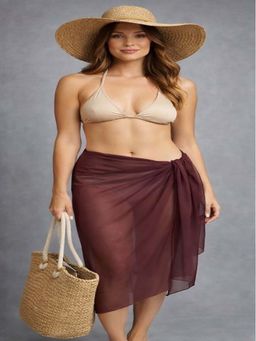 Mod & Shy - Women Brown Solid Wrap Around Swim Coverup