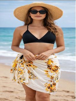 Mod & Shy - Women White Solid Wrap Around Swim Coverup