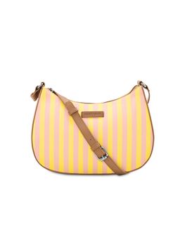 Fastrack - Pink and Yellow Striped Casual Sling Bag for Women