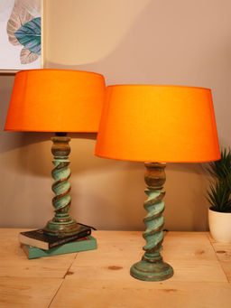 Homesake - Signature Table Lamp 2Pcs Rope Algae Orange