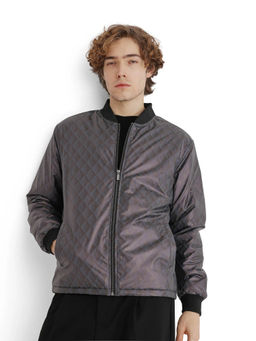 Rare Rabbit - Arteo Grey Printed Regular Fit Jacket