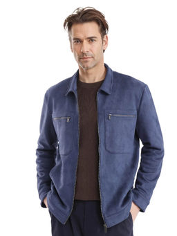 Rare Rabbit - Bax-3 Dark Blue Plain Relaxed Fit Jacket