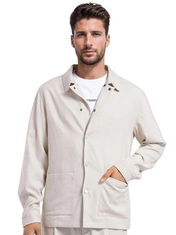 Rare Rabbit - Brant Beige Plain Relaxed Fit Jacket