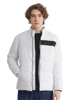 Rare Rabbit - Bront White Hd Print Regular Fit Jacket