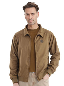 Rare Rabbit - Clayon Brown Solid Regular Fit Jacket