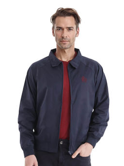 Rare Rabbit - Clayon Navy Blue Solid Regular Fit Jacket