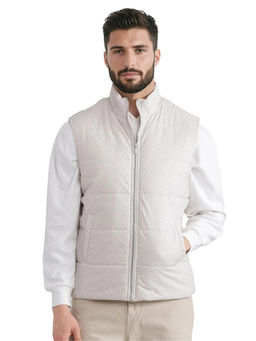 Rare Rabbit - Darif Beige Printed Regular Fit Jacket