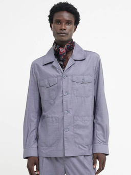 Rare Rabbit - Echos Purple Plain Relaxed Fit Jacket