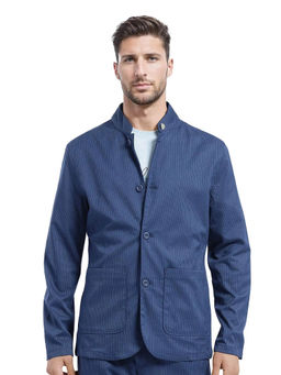 Rare Rabbit - Glewt Dark Blue Striped Regular Fit Jacket