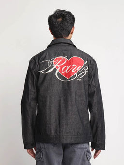 Rare Rabbit - Loon Black Graphic Print Regular Fit Jacket