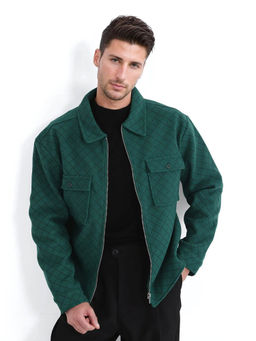 Rare Rabbit - Lybro Green Monogram Print Regular Fit Jacket