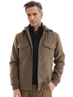 Rare Rabbit - Meron Khaki Textured Relaxed Fit Jacket