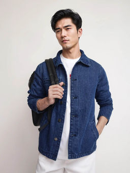 Rare Rabbit - Nio Blue Plain Regular Fit Jacket