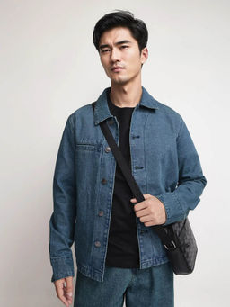 Rare Rabbit - Nio-2 Blue Plain Regular Fit Jacket