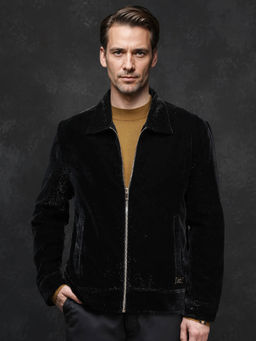 Rare Rabbit - Otaki-2 Black Plain Regular Fit Jacket