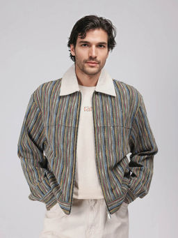 Rare Rabbit - Pelden J Multi-Color Striped Boxy Fit Shacket