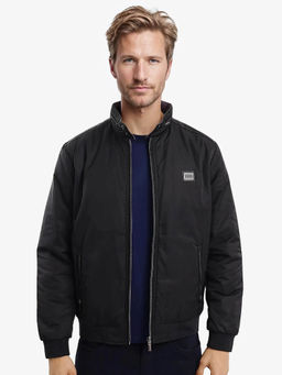 Rare Rabbit - Royban-2 Black Plain Regular Fit Reversible Jacket