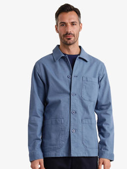 Rare Rabbit - Slowear Blue Plain Regular Fit Jacket