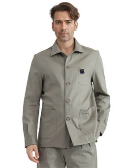 Rare Rabbit - Torroy Dusky Green Plain Regular Fit Jacket