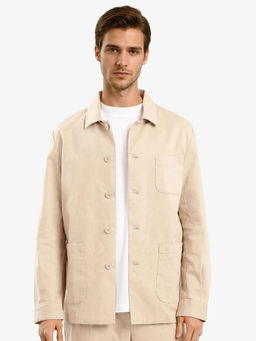 Rare Rabbit - Torroy Beige Plain Regular Fit Jacket