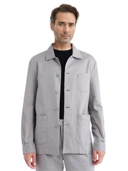 Rare Rabbit - Torroy Grey Plain Regular Fit Jacket
