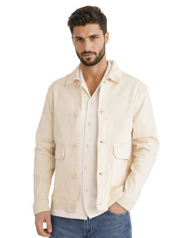 Rare Rabbit - Volta Cream Plain Regular Fit Jacket