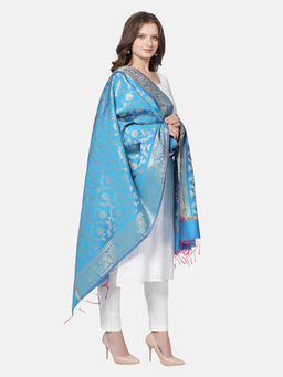MUFFLY - Woven Design Banarasi Dupatta Blue