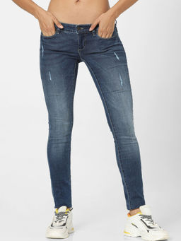 ONLY - Women Blue Solid Skinny Jeans