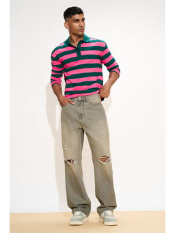 FREAKINS - Men Grey Solid Loose Fit Jeans