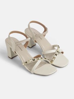 Lemon & Pepper - Cream Casual Heel Sandals