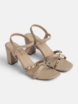 Lemon & Pepper - Beige Casual Heel Sandals