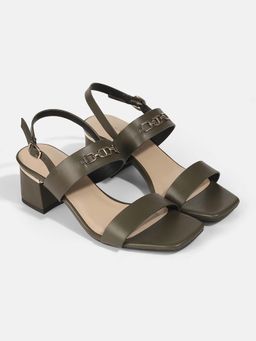 Lemon & Pepper - Olive Casual Block Heel Sandals