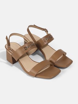 Lemon & Pepper - Tan Casual Block Heel Sandals