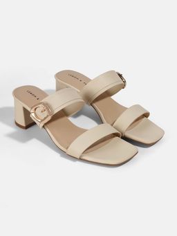 Lemon & Pepper - Cream Casual Block Heel Sandals