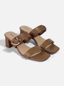 Lemon & Pepper - Brown Casual Block Heel Sandals
