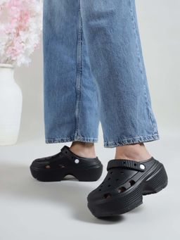 Truffle Collection - Black Solid Clogs