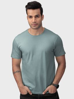 The Souled Store - Solids: Sage Green T-shirts For Mens
