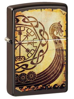 Zippo - Viking Warship Design Windproof Pocket Lighter