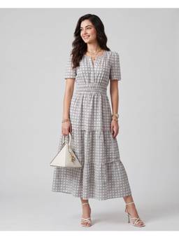 Twenty Dresses by Nykaa Fashion - Polyester Geometric Grey Dresses