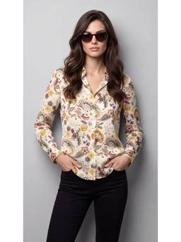 Twenty Dresses by Nykaa Fashion - Off White Poly Cotton Printed Bohemian Shirt