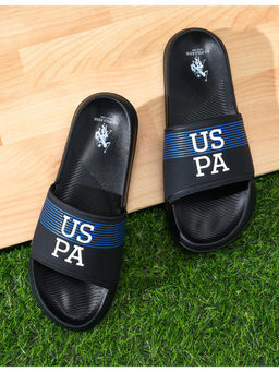 U.S. POLO ASSN. - Black Artax Stylish Sliders for Men